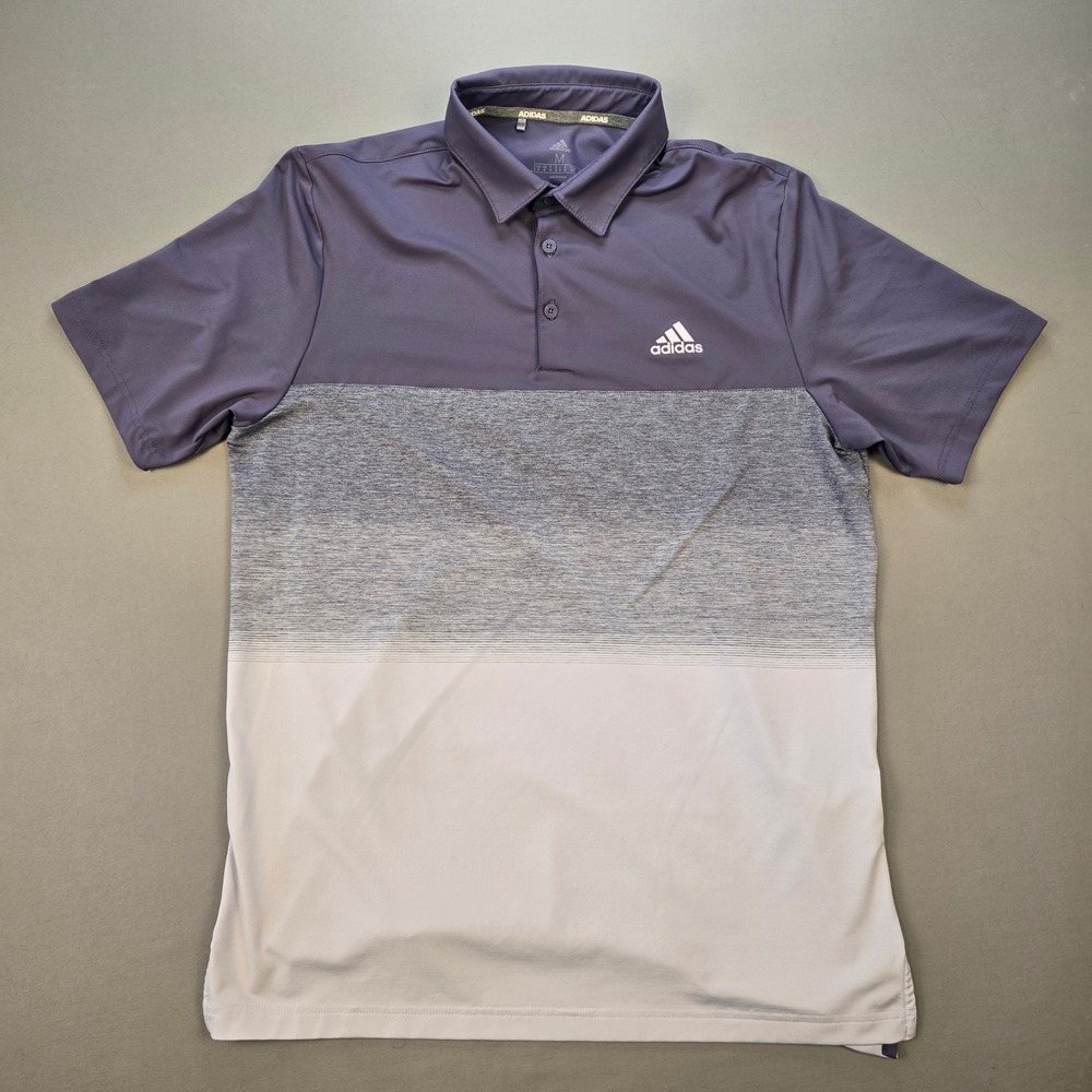 Adidas Purple Colour Block Moisture-Wicking Golf Polo - M